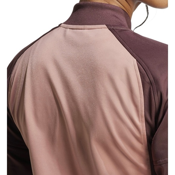 NWT adidas Women's Size L Tricot 3-Stripes Track Jacket Warm Clay/Aurora Ruby - Picture 4 of 6